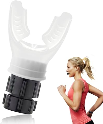 Appareil d'exercice Pulmonaire, Portable Entraîneur de Respiration pour Les Poumons, Outil D'entraînement Respiratoire avec Résistances Réglables pour Amélioration de Capacité Pulmonaire (Blanc)