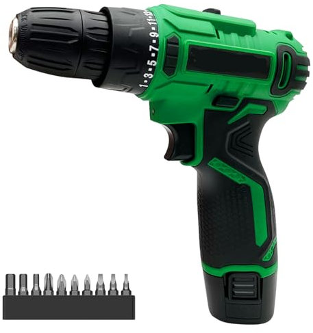 Cordless Screwdriver, Cordless Drill Driver 12V, Electric Screwdriver, 25+1 Torque Electric Drill, 2-Variable Speed LED Work Light, 1500mAh Li-Ion Battery Drill for Home and Garden DIY Project