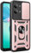 ILING Funda para Vivo Y28 4G, Ultradelgado Textura Mate Antigolpes Dura PC Carcasa, Suave Silicona TPU Bumper Cubierta con Anillo Soporte y Tapa Cámara Deslizante (Oro Rosa)