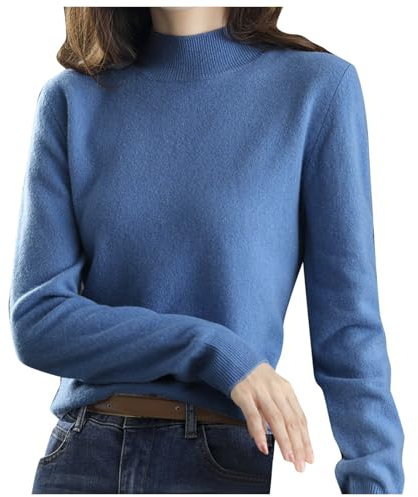Women Jumpers and Sweaters New Half High Collar Knitted Sweater Women's Autumn Winter Short Pullover Solid Color Loose Sweater Thickened Bottoming Shirt Dropshipping Womens Jumpers Size 10 Sales