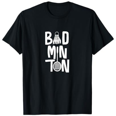 Coole Badminton-Typografie mit Badminton-Federball und Schläger T-Shirt