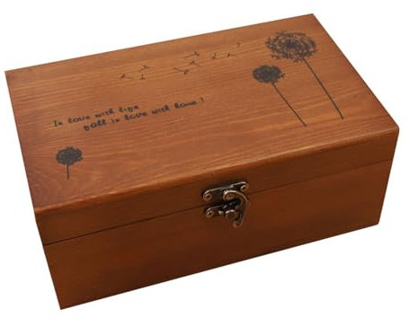 DSDGVDFBV Braun, Holz Nähkästchen Schatzkiste, Aufbewahrungsbox Für Nähnadeln Und Scheren Vintage Nadel- Und Faden Aufbewahrungsbox Mit 3 Fächer Und Deckel Nähkiste Ohne Inhalt