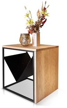 moebel-eins UMERO Couchtisch, Material Massivholz/Metall, Eiche geölt/schwarz