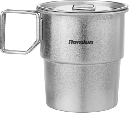 Aomiun Tasses de Camping en Titane Tasses à café empilables 300 ml Poignée Pliante Tasses à Café Extérieure Tasse de Camping en Métal Réutilisable