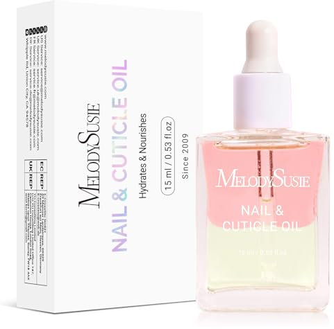 MelodySusie 15ML Cuticle Oil,Nail Strengthener with Jojobal & Vitamin E,Nail Growth that Repairs Cuticles & Promotes,Moisturizes & Conditions Dry Skin,Rose
