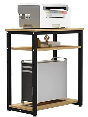 XAoSCd Druckertisch Druckerständer, Druckertisch Mit Aufbewahrung, 3-Stufiges Multifunktionales CPU-Druckerregal Für Drucker, CPU, Scanner, Fax, Druckerregal Für Den Heimge,One Color-L60xW33xH75cm