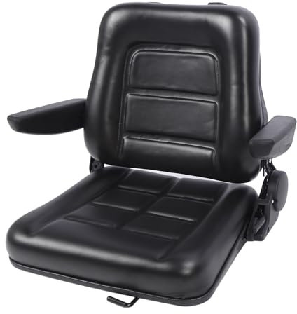 Siège de Tracteur Ergonomique et Confortable, Piste de Micro-Interrupteur, Siège de Chariot élévateur pour Tondeuse, Chargeuse Compacte, Pelle Télescopique, Bulldozer (avec