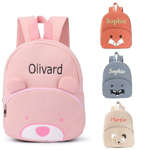 NGTSFLY Personalisierter Kinderrucksack mit Namen,Bestickter Kindergartenrucksack Jungen Mädchen,Personalisiert Geschenk,Verstellbare Verstellbare Gurte
