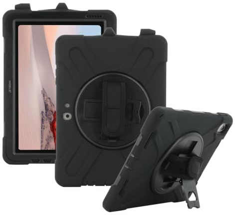 MOBILIS Verstärkte Schutzhülle mit Schultergurt für Microsoft Surface Go 4 GB 3 GB 2 GB 1, stoßfest, mit drehbarem Stativ, Schwarz