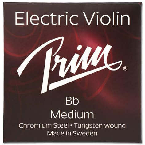 Prim Violin String, Bb-String Medium Single String for Classical and Electric Violins, Steel Core Tungsten-Stainless Steel Winding, 0.087/2.2 mm