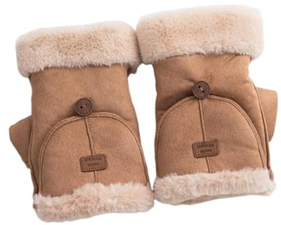 QUXVUIS Isolierende, umklappbare Fäustlinge für Damen, Fingerlose Flip Cover, leichte Fäustlinge mit umklappbarem Oberteil, die bei kaltem Wetter Wärme Spenden. Sie sind leicht und einfach zu