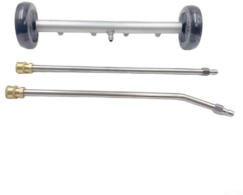 Gdfnmogo 1/4 Zoll Auto-Chassis für Prime Hochdruckreiniger 4000 Psi 2,5 GPM 4-Port 2-in-1 Unterfahrzeug-Bodenreiniger für Autos und LKWs (schwarz)