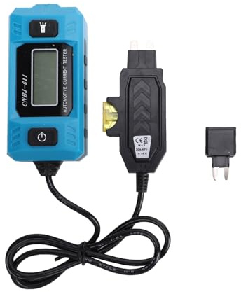 Mulcort Testeur de Fusible Automatique, écran LCD Portable, éclairage LED, Affichage Numérique pour Voitures et Véhicules Utilitaires, Bleu Noir 11x4 5x3cm