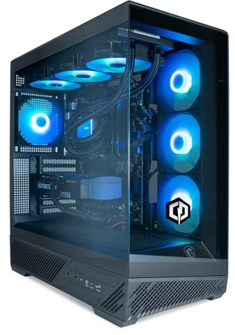 CyberPowerPC x MSI PBM Gaming PC - AMD Ryzen 7 9700X, Nvidia RTX 5070, 32GB RAM, 1TB NVMe SSD, 850W PSU, Windows 11, Liquid Cooling, Mag Pano 130R PZ Black Case