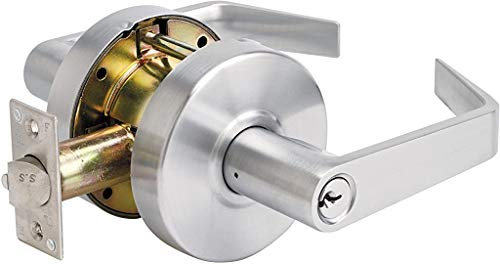 Master Lock SLCHKE26D Heavy Duty Lever Style Grade 2 Commercial Keyed Entry Door Lock with Bump Stop, Brushed Chrome Finish by Master Lock
