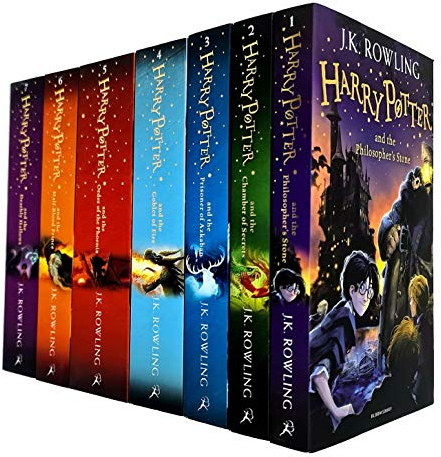 J.K. Rowling Harry Potter Collection 7 Books Bundle (Harry Potter and the Philosopher's Stone: 1/7 (Harry Potter 1), Harry Potter and the Chamber of Secrets: 2/7 (Harry Potter 2), Harry Potter and the Prisoner of Azkaban: 3/7 (Harry Potter 3), Harry Potter and the Goblet of Fire: 4/7 (Harry Potter 4), Harry Potter and the Order of the Phoenix: 5/7 (Harry Potter 5), Harry Potter and the Half-Blood Prince: 6/7 (Harry Potter 6), Harry Potter and the Deathly Hallows: 7/7 (Harry Potter 7)