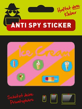Camblock - Webcam Cover, OHNE Klebstoff, 5er Set Typ Ice Cream, Webcam Abdeckung, Webcam Sticker