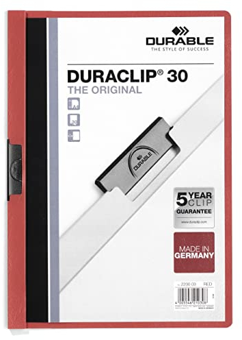 Durable 2200-03 Klemmappe DURACLIP 30 A4 rot