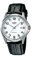 Casio - MTP-1183E-7B - Herrenuhr - Quarz Analog - Armband aus schwarzem Leder, weiß/schwarz, Riemen