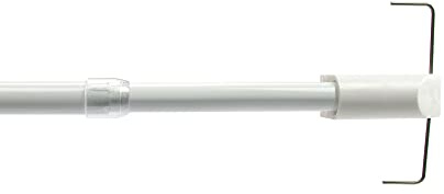 Liedeco Scheibenstange mit Klemmträger, 12 mm Cafehausstange weiß, 085-135 cm ausziehbar