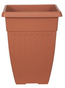 Whitefurze G07H32 32cm Tall Square Athens Planter - Terracotta