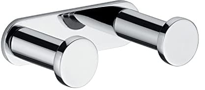 GEDY G-Canarie Appendiabiti doppio Cromato, Dimensione 1,8X7X3,5 CM peso 0,104 KG, Gancio appendiabiti realizzato in Cromall, Ottone e Vetro, Anni di garanzia 2, Design R&S Gedy