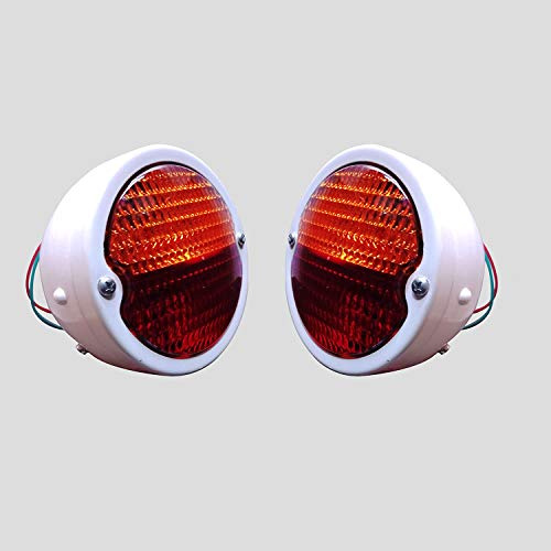 Bajato - Runde Rück Stopp/Blinker Lampe für Klassische Vintage Traktoren mit Kennzeichen Platte Fenster- 11000805, 2 Stück