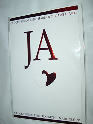 Hochzeitskarte Hochzeit Glückwunschkarte Grusskarte Geschenkskarte Geschenkkarte Vermählung Trauung Ehe JA Karte mit Umschlag creme 1 Stück