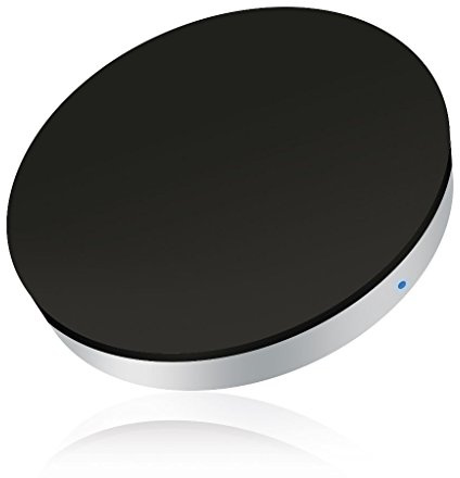 ZENS Qi-certified Single Wireless Charger Round 5W Output Black, USB Cable Included - Works with all phones with wireless charging