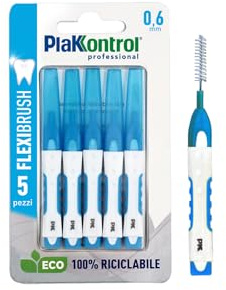 Plakkontrol® Professional Flexibrush Scovolino Interdentale Mis. 0,6 mm, 5 Scovolini - 1 Pz, Peso Confezione: 18 g
