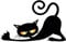 Aufkleber für Laptop, PC, MacBook, Ipad, Spielekonsole, Motorrad, Auto ..Le chat vampire s'etire - H.19 cm