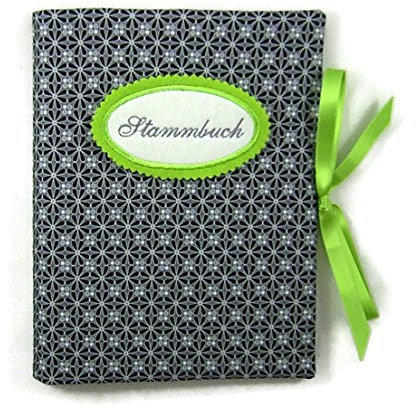 Sammelmappe DIN A5 - STAMMBUCH Blume grau-grün bettina bruder®