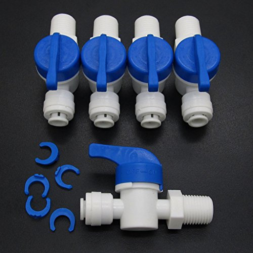 5 PCS OD Tube Kugelhahn Quick Connect Fitting 1/10,2 cm RO Wasser System