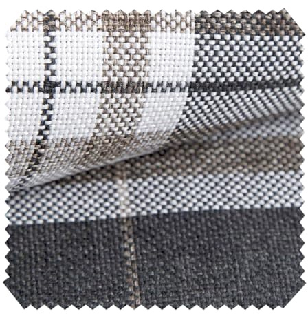 novely® LONDON - Polsterstoff im British Style - Karierter Möbelstoff - Pflegeleichte Meterware 1lfm | Farbe: 05 Anthrazit