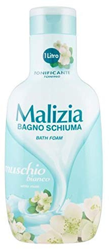 6x MALIZIA muschio bianco WEIßER MOSCHUS Badeschaum 1 lt Schaumbad foam bath