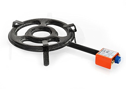 Paellabrenner 30 cm Ringbrenner 12,55 kw + Gasschlauch / Druckminderer (Gaskocher, Campingkocher, Räucherofen Gasbrenner, Hockerkocher, Lanzenbrenner Paella Gas Kocher, Wurstkessel, Kessel)