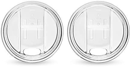 Host Wine Freeze Replacement Lids for Tumblers - Set of 2, Sliding Tab Closure, Travel Cup Lid for Wine Freeze Cooling Cup, Clear