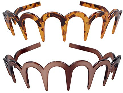 Fodattm Haarreif mit Zick-Zack-Haarkamm, Kunststoff, für Damen, Haar-Accessoires, 2 Stück