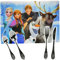 alles-meine.de GmbH 5 TLG. Set - Besteckset - Edelstahl + Unterlage - die Eiskönigin - Frozen - Besteck - rostfrei - BPA frei - Platzdeckchen Tischunterlage Kinderbesteck - Messe..