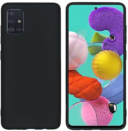 iMoshion Softcase,Backcover Hülle kompatibel mit Samsung Galaxy A51 – Color Back Cover – Silikon Handyhülle Soft Case in Schwarz [Matt, Ultradünn, Anti-Rutsch]