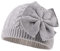 XIAOHAWANG Baby Mütze Mädchen Strickmütze Kinder Wintermütze Warm Kindermützen Mit Schleife (Grau, Gr.M(6-24Monate)
