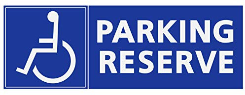 Panneau Rigide Handicapé - Personne à mobilité réduite Parking handicapés 2 Places réservées fomrat rectangulaire 10x30cm épaisseur 3mm