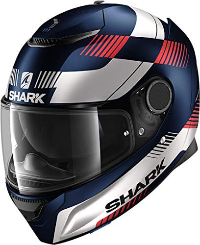 Shark, Motorradhelm Spartan Strad Anthrazitgrau blau weiß rot, XS