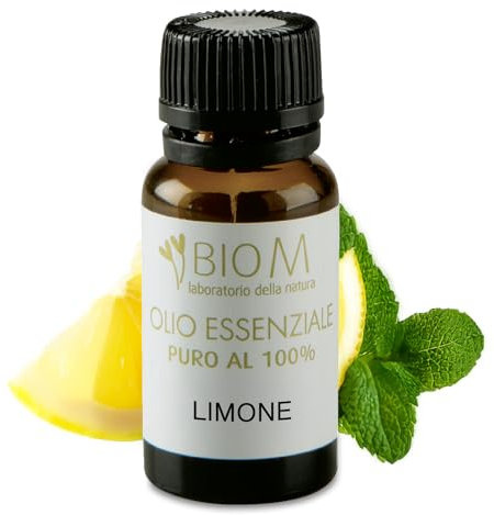 BioM Laboratorio della Natura - Olio Essenziale di Limone di Sicilia Puro e Bio 10ml - Per Diffusori, Aromaterapia, Pelle e Uso Culinario - Certificato OEBBD