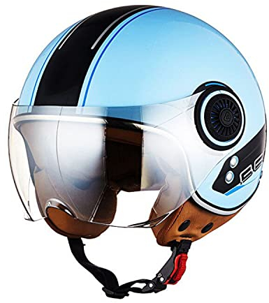 Adult Half Helmet Open-Face Helmet Brain - Cap Retro Anti-Collision Motorcycle Helmet DOT/ECE Certification Man Woman Cruiser Chopper Scooter Helmet Quick Release Z,M