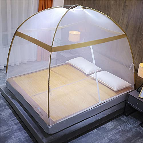 Moskitonetz Bett, Pop Up Moskitonetz,Faltbare Mückennetz für Doppelbett,Doppelter Eingang Reise Insektennetz, Portable Faltbare Zelt Travel Bettnetz,für Heim Outdoor