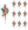 RXXR 10 Stück Roten Schneeflocken Beeren,immergrüne Tannenzweige, Weihnachtsbeeren Tannenzweige Künstliche Kiefernzweige für Urlaubsdekorationen Blumenarrangement DIY Kranz