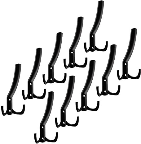10 Stück Garderobenhaken JULIE groß (143 x 76 x 67 mm) schwarz Wandhaken von Sotech