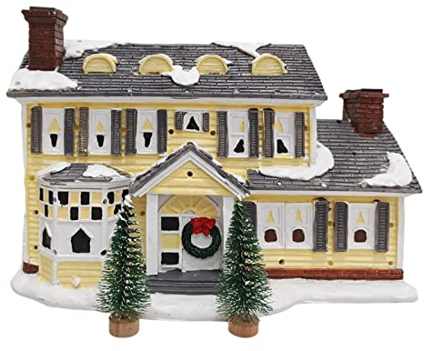 Fenteer Weihnachten Schneedorf LED Ornamente Statue Kunst Landschaft Dekoration Geschenke Das Ferienhaus für Schlafzimmer Höfe Frauen, 25x14,5x16cm
