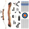 SHARROW Bogenschießen Recurve Bogen und Pfeil Set 48 54 Praxis Ausbildung Bogen Traditionell Holzbogen 10-20lbs mit 12pcs Fiberglaspfeile für Anfänger (Satz 2, 54-20lbs)